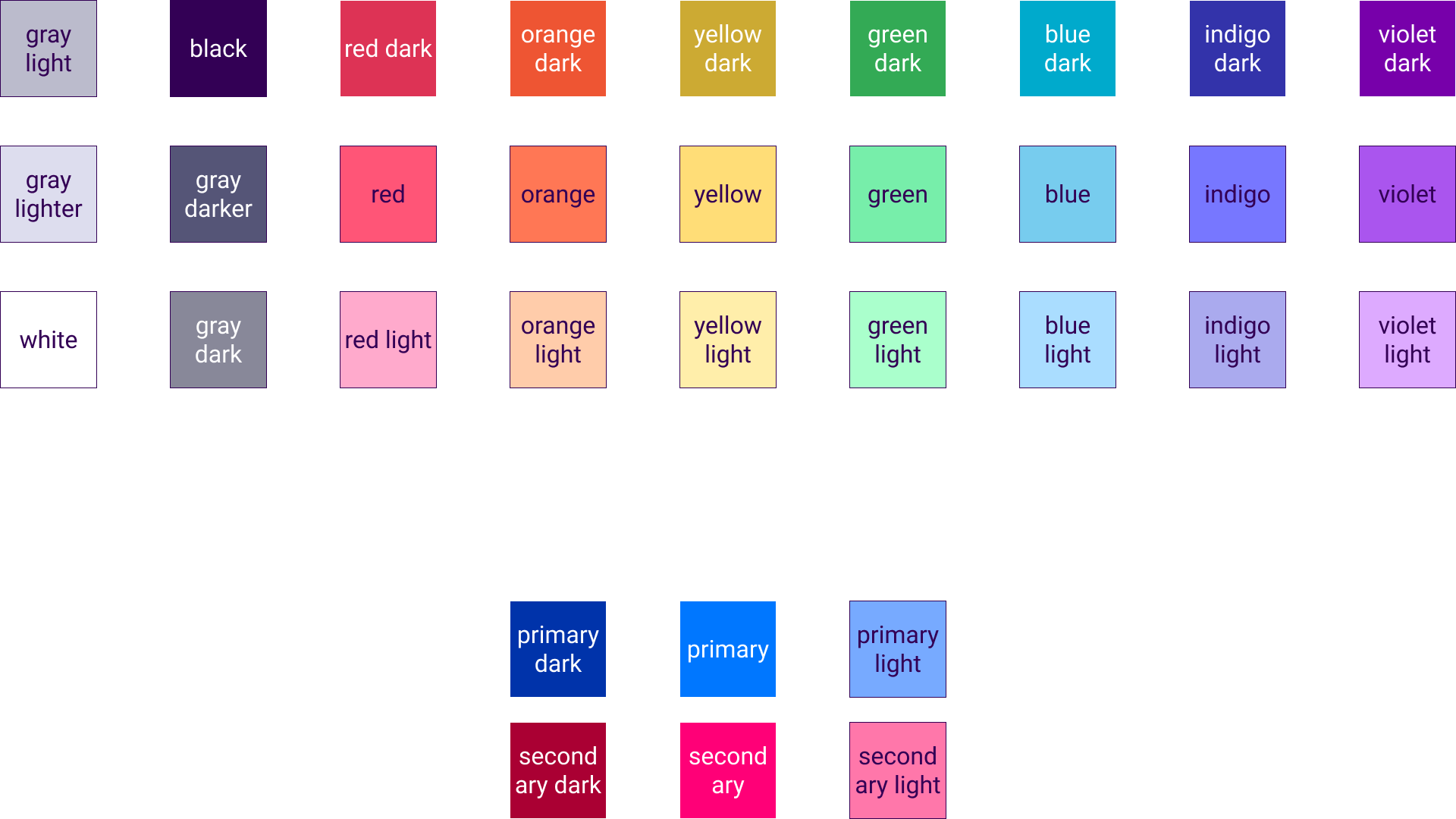 personal website components colors